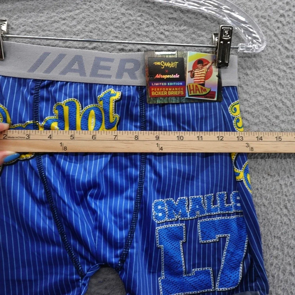 Aeropostale x The Sandlot Mens‎ Small Performance Boxer Briefs Blue Pinstripe L7